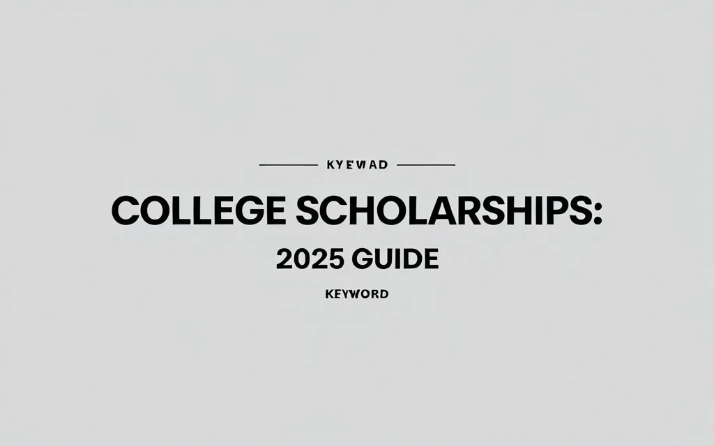 College scholarships: 2025 Guide - Professional Swiss-style featured image | Truescho.com