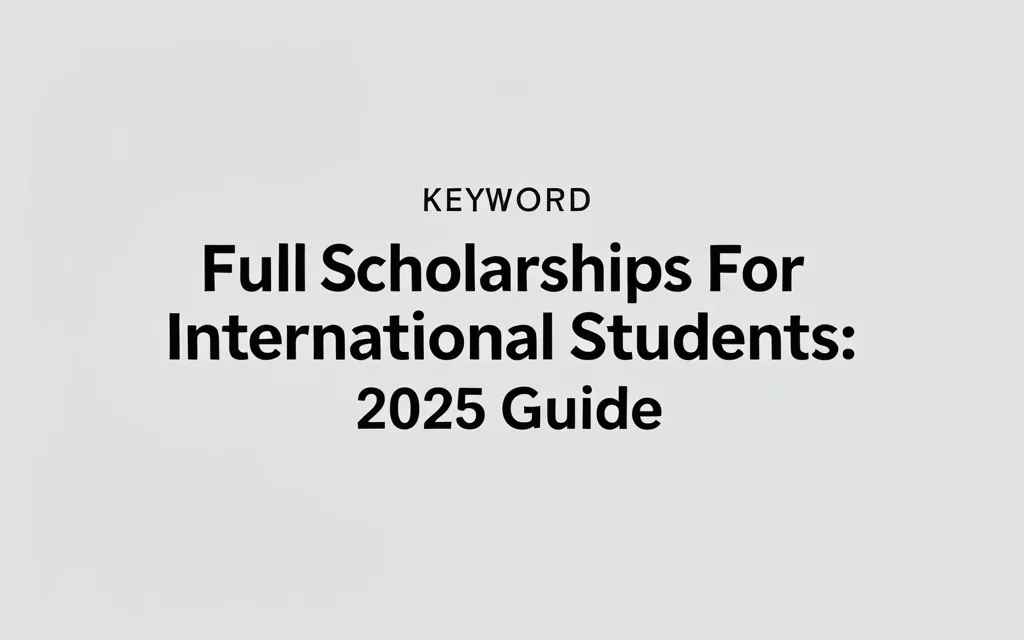 Full scholarships for international students: 2025 Guide - Professional Swiss-style featured image | Truescho.com