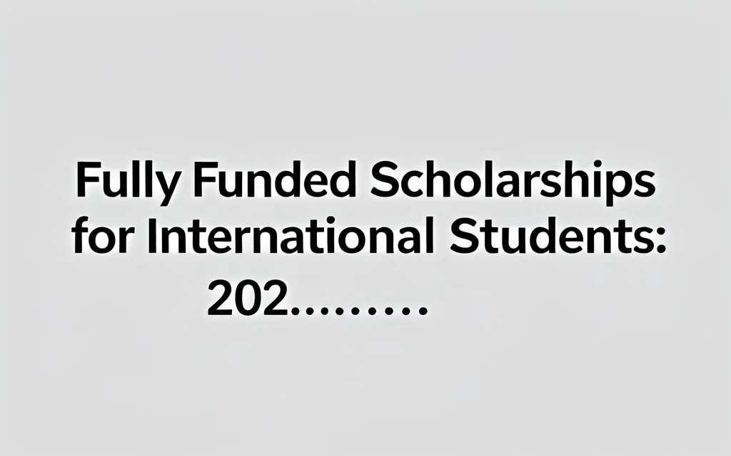 Fully funded scholarships for international students: 202… - Professional Swiss-style featured image | Truescho.com