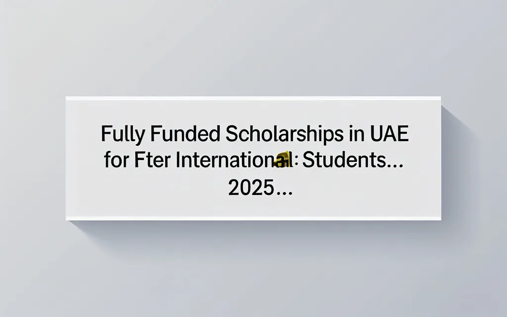 Fully funded scholarships in uae for international: 2025 … - Professional Swiss-style featured image | Truescho.com