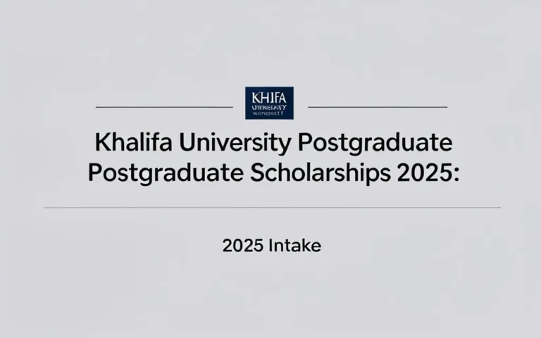 Khalifa university postgraduate scholarships 2025: 2025 G… - Professional Swiss-style featured image | Truescho.com