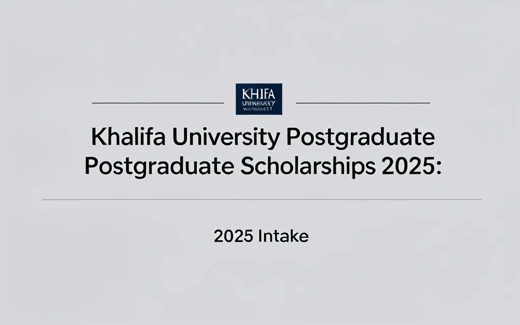 Khalifa university postgraduate scholarships 2025: 2025 G… - Professional Swiss-style featured image | Truescho.com