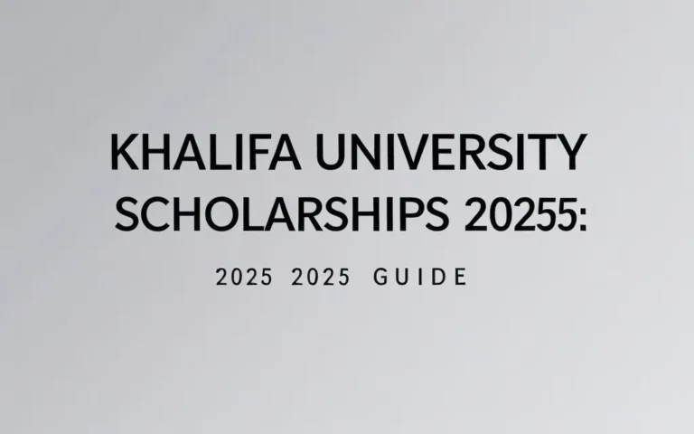 Khalifa university scholarships 2025: 2025 Guide - Professional Swiss-style featured image | Truescho.com