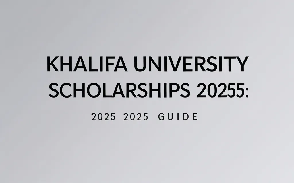 Khalifa university scholarships 2025: 2025 Guide - Professional Swiss-style featured image | Truescho.com