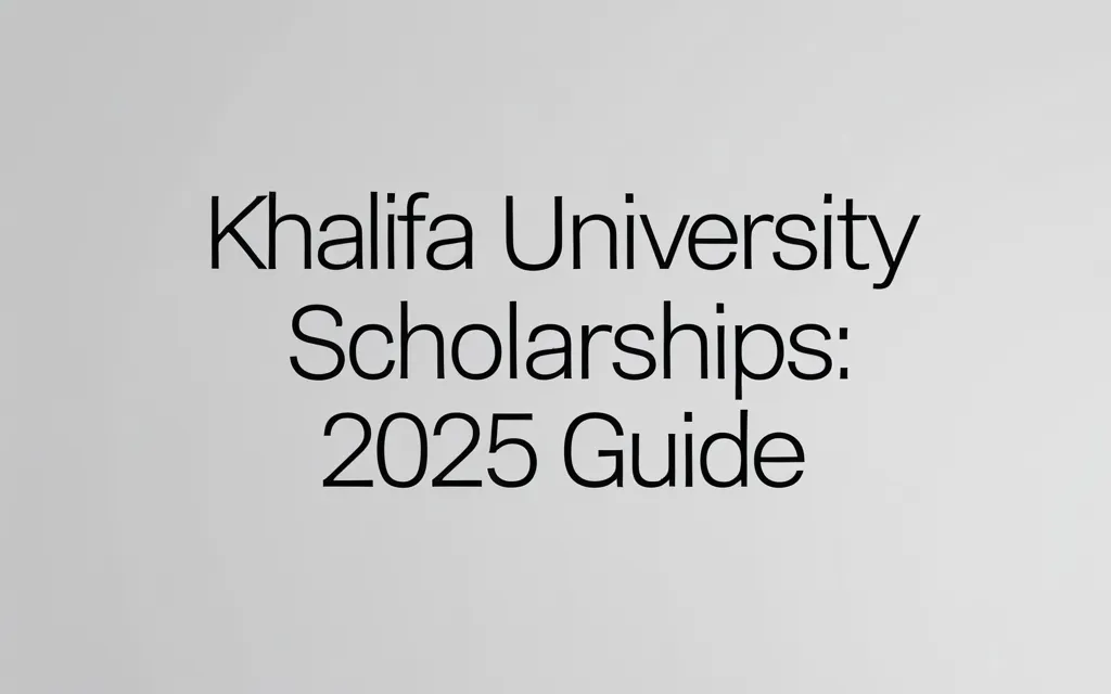 Khalifa university scholarships uae 2025: 2025 Guide - Professional Swiss-style featured image | Truescho.com