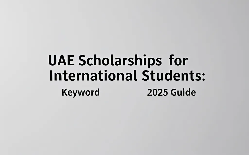 Uae scholarships for international students: 2025 Guide - Professional Swiss-style featured image | Truescho.com