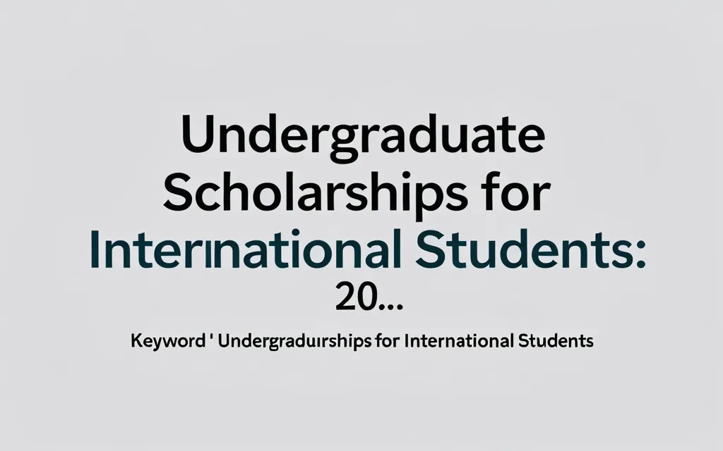 Undergraduate scholarships for international students: 20… - Professional Swiss-style featured image | Truescho.com