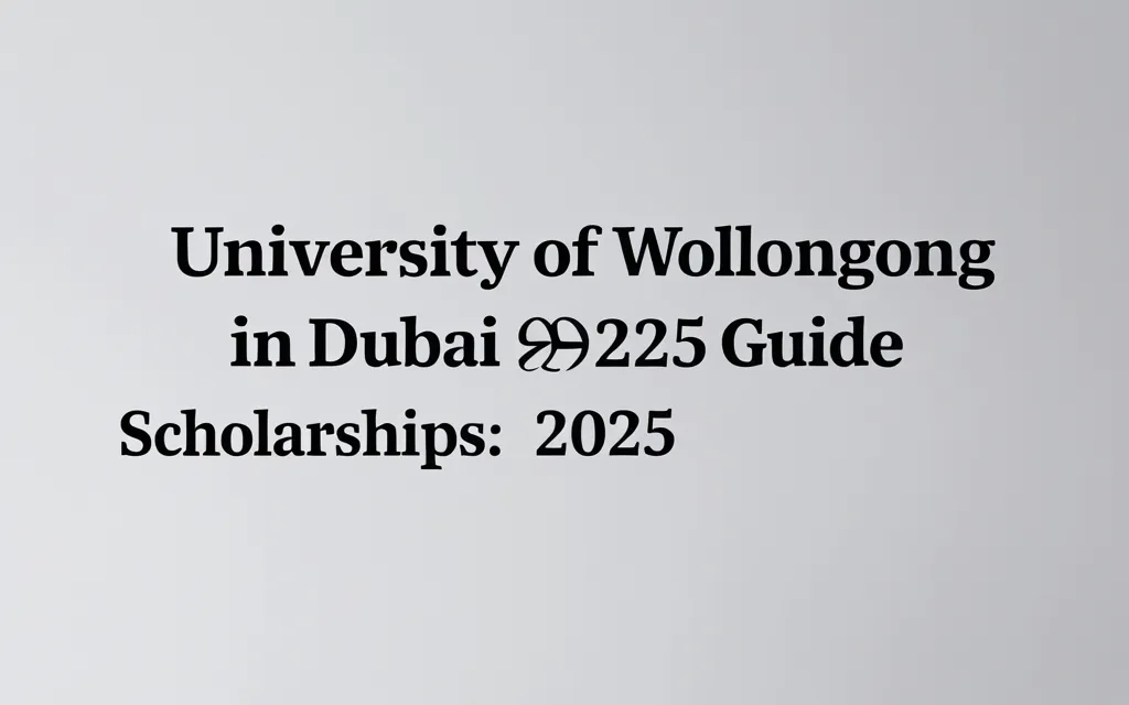 University of wollongong in dubai scholarships: 2025 Guide - Professional Swiss-style featured image | Truescho.com